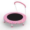 NAYSAYE Kids Mini Trampoline 36 Inch Indoor Outdoor Bouncer with Handle Great Gift for Toddlers and Children, Pink, 36"*36"*30" - 3 of 4