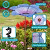 Sunnydaze Morning Glory Deck-Mounted/Staked Glass Bird Bath - 11.5" Diameter - Blue - 2 of 4