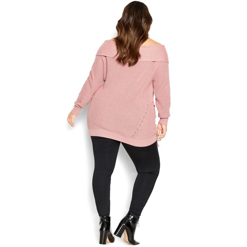 Women's Plus Size Intertwine Sweater - blush | CITY-CHIC, 3 of 7
