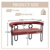 Modern Upholstered Faux Leather Fabric Loveseat 2 Seater Sofa Couch,Living Room,Office Sofa Couch Furniture,2 seater Bench-Cuddlewood - 4 of 4
