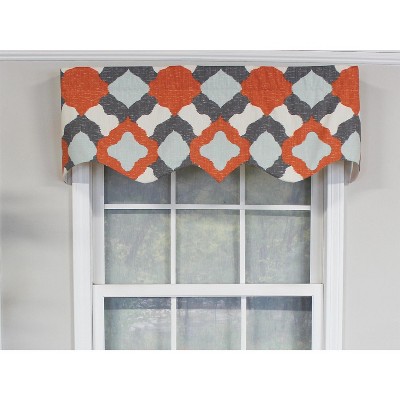 Geometric Cotton Blend Multi-Color 50'' Window Valance