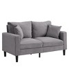 TiramisuBest 57 " Loveseat Sofa, Wood 2 Seat Sofa, Comfy , Small Space Saving Modern Upholstered Sofa, Living Room Bedroom Apartment, Light gray - 2 of 4