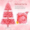 Tangkula Pink Christmas Tree Xmas Decoration Tree w/ Snow Flocked PVC Tips & Metal Stand - 4 of 4
