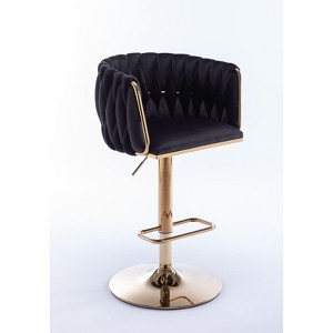 NicBex Set of 2 Bar Stools for Kitchen Island,Velvet Counter Bar Stools with Chrome Footrest,Bar Chairs for Dining Rooms,Kitchens Islands - 1 of 4