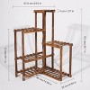 Artloge 6 Tier Pine Wood Plant Corner Stand Indoor Outdoor Flower Potted Holder Garden Planter Displaying Rack Space Saver - 3 of 4