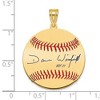 Black Bow Jewelry 14K Gold Plated Dave Winfield Signature MD Enamel Baseball Pendant - 4 of 4