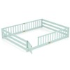 Safstar Queen Size Floor Bed w/Full Length Safety Guardrails & Door for Boys, Girls - 2 of 4