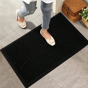 Sturdy Front Door Doormat, Absorbent Muddy Dirt Resist, Non - Slip Backing, Stain and Fade Resistant, Low Profile, 36x24 Inch - 1 of 4
