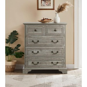NicBex Antique Bedroom Dressers with Drawers,Chest of Drawers for Bedroom,Wooden Dresser with Retro Handle Ring - 1 of 4