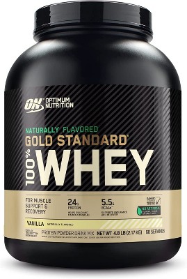 Optimum Nutrition, Gold Standard 100% Whey Protein Powder, Natural Vanilla, 4.8lb