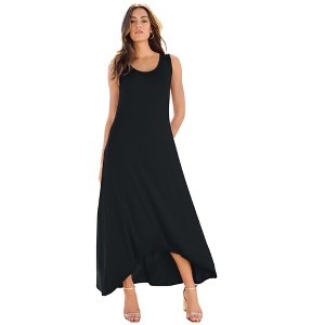 Roaman's Women's Plus Size A-Line Maxi Dress - 1 of 4