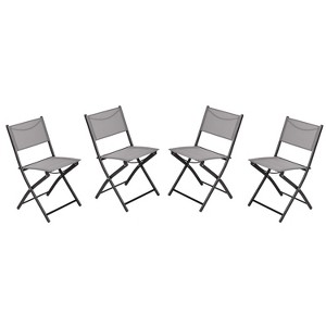 Emma and Oliver Set of 4 Folding Chairs for Indoor/Outdoor Use with Flex Comfort Material and Steel Frames - 1 of 4