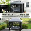 3-Seat Patio Swing Chair, Outdoor Gazebo Swing with Double Tier Canopy, Mesh Sidewalls, Cushioned Seat and Pillows - 4 of 4