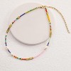 Colorful Beaded Necklace - Freshwater Pearl & Evil Eye Pendant, Stainless Steel 18K Gold Plated Y2K Trendy Jewelry for Women & Teen Girls - 2 of 4