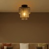 YIYIBYUS 1-Light Black Modern Crystal Semi-Flush Mount Ceiling-Light for Bedroom - 3 of 4
