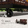 Aghana Digitals Brown PE Rattan Pool Storage Caddy with Wheels, 43.25" L x 22.5" W x 28" H, - 3 of 4