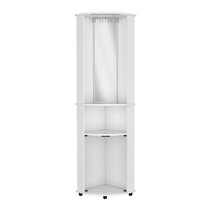 HomeRoots 75" White Wood Corner Bar Cabinet With Three Shelves - 1 of 4