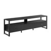 72.25" Laminate Contemporary TV Stand with Black Metal Legs, 3 Storage Drawers, 2 Open Shelves, Easy-Clean Top - 2 of 4