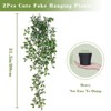 BRINJOY 2-Pack Artificial Datura Vine Hanging Plants - 31.5" Realistic Faux Greenery with Butterfly Accents for Indoor/Outdoor Decor - 3 of 4