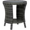 Resenkos Patio Coffee Tables,Patio Tables,18" PE Rattan Patio Side Table with 2-Tier Storage, Composite Wood Top, Gray - 4 of 4