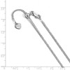 Black Bow Jewelry Rhodium Plated Sterling Silver 1.5mm D/C Adj. Wheat Chain Necklace - 2 of 4