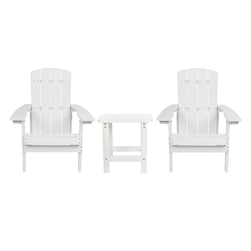 Merrick Lane Set of 2 All-Weather Adirondack Patio Chairs with Matching Side Table, 1 of 18