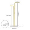 171cm Tall Heavy Duty Gold Metal Double Pole Coat Rack Freestanding Hall Tree Cloth Coat Hanger Stand with Stone Base & Hooks for Living Room Entryway - 3 of 4