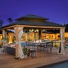 EROMMY 13' x 15' Cedar Wood Frame Gazebo, Outdoor Hardtop Gazebo with Metal Roof - 2 of 4