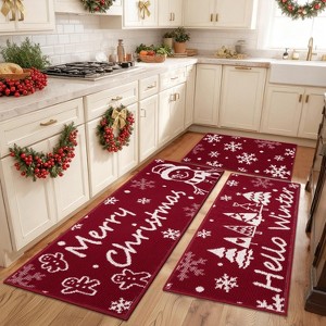 HEBE Christmas Kitchen Rugs Set 3 Piece,20"x32"+20"x48"+20"x59 ...