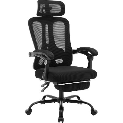 Ergonomic Mesh Office Chair, High-Back Computer Desk Chair with Footrest, Headrest & Lumbar Support, Rolling Task Chair for Home or Office