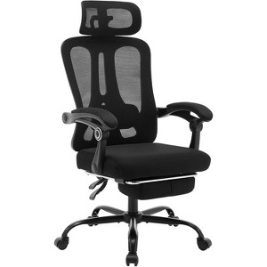 Ergonomic Mesh Office Chair, High-Back Computer Desk Chair with Footrest, Headrest & Lumbar Support, Rolling Task Chair for Home or Office - 1 of 4