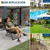 GustoWave Foldable Beach Chair, Adjustable Backrest, Outdoor Portable Camping Recliner with Headrest, Straps, Cup Holder & Storage Bag - 4 of 4