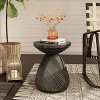 HDZNVF Modern Mushroom Gray Side Table with Imitation Wood Grain - 2 of 4