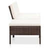 vidaXL 3 Piece Patio Lounge Set with Cushions Poly Rattan Brown - 3 of 4