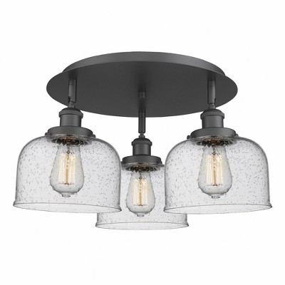 Bell - 3 Light Flush Mount In Art Deco Style-9.25 Inches Tall and 19.75 Inches Wide
