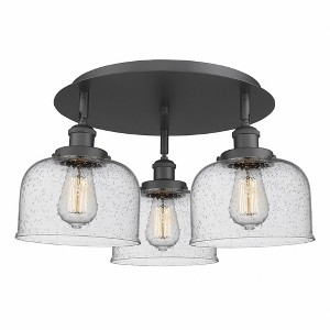 Bell - 3 Light Flush Mount In Art Deco Style-9.25 Inches Tall and 19.75 Inches Wide - 1 of 1