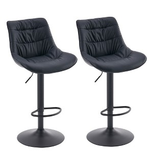 YOUNIKE Adjustable Swivel Counter Height Bar stools Set of 2 Modern Leather Island Barstools Seat Size 19.69"Wx15.75"Dx(22.83-32.28)"H - 1 of 4