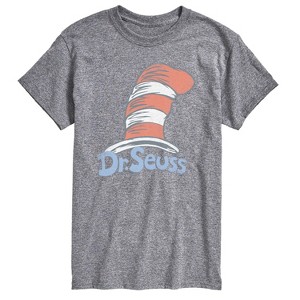 Men's Dr. Seuss The Cat in the Hat Logo Short Sleeve Graphic T-Shirt - Athletic Heather - 6X Big and Tall - 1 of 4