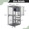 SEVOBAL 35" Catio Outdoor Cat Enclosure Cat Patio Enclosure with 2 Platforms Cat Condo Outdoor Wooden Movable Cats Cage with 4 Wheels Outdoor - 3 of 4
