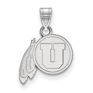 Black Bow Jewelry 14k White Gold Utah Runnin Utes NCAA Small Pendant - 1 of 3