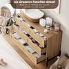 6 Drawer Dresser, Wooden Chest of Drawer, Farmhouse Storage Cabinet with Metal Legs - 4 of 4