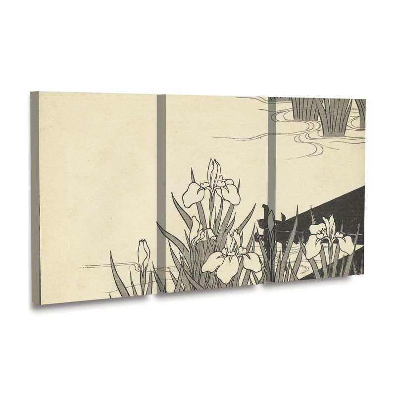 Trademark Fine Art Unknown  Japanese Irises A 3 Piece Panel Set Art, 2 of 4