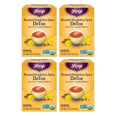 Yogi Tea - Roasted Dandelion Spice DeTox Tea -  64 ct, 4 Pack