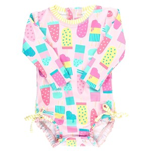 RuffleButts Baby/Toddler Girls UPF50+ Long Sleeve One Piece Rash Guard - 1 of 4
