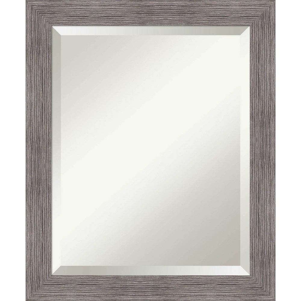 Photos - Wall Mirror 19" x 23" Pinstripe Narrow Framed Bathroom Vanity  Gray - Amant