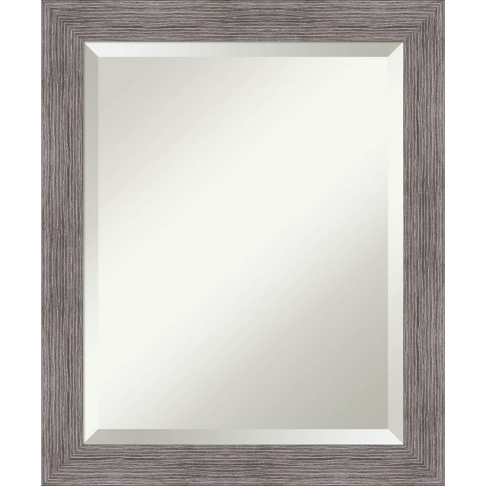 Photos - Wardrobe 19" x 23" Pinstripe Narrow Framed Bathroom Vanity Wall Mirror Gray - Amant