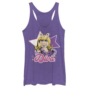 Women's The Muppets Diva Piggy Racerback Tank Top - 1 of 4