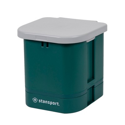 Compact Green and Gray Plastic Portable Camp Toilet