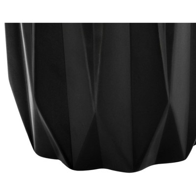 25" Black Ceramic Table Lamp with Ivory Linen Shade