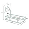 Fontoi Beds, Twin Size Bed with Headboard, Wood Bed with Guardrails for Girls and Boys, Green, 44.8"*57.3"*78.2" - 2 of 4